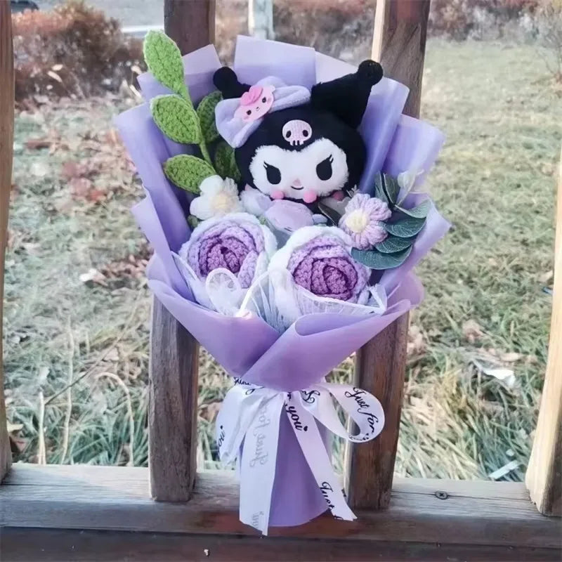Kuromi Plushie Knitted Flowers Bouquet