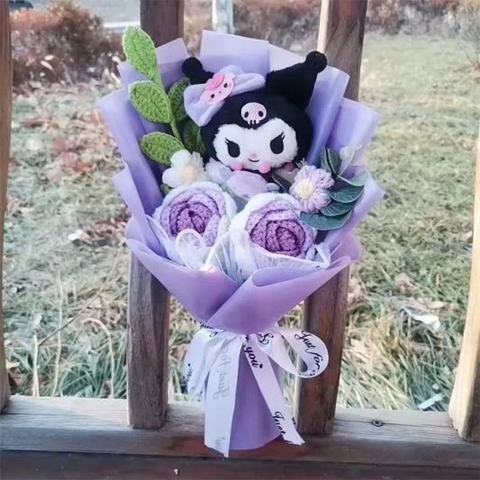Kuromi Plushie Knitted Flowers Bouquet